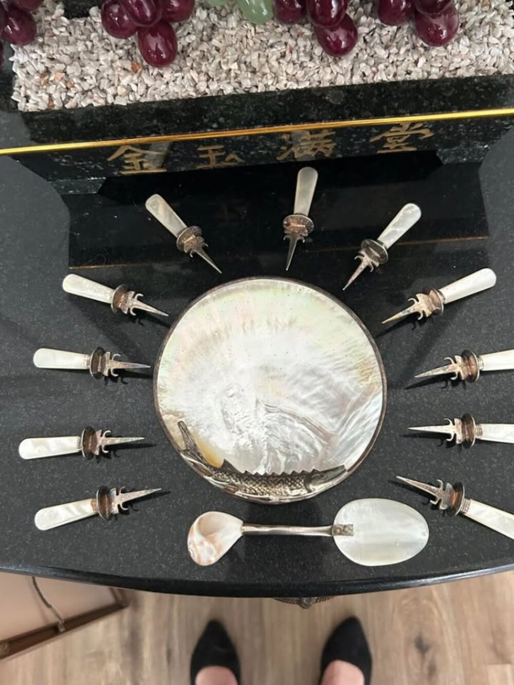 Rare Mother-Of-Pearl Victorian Caviar Set